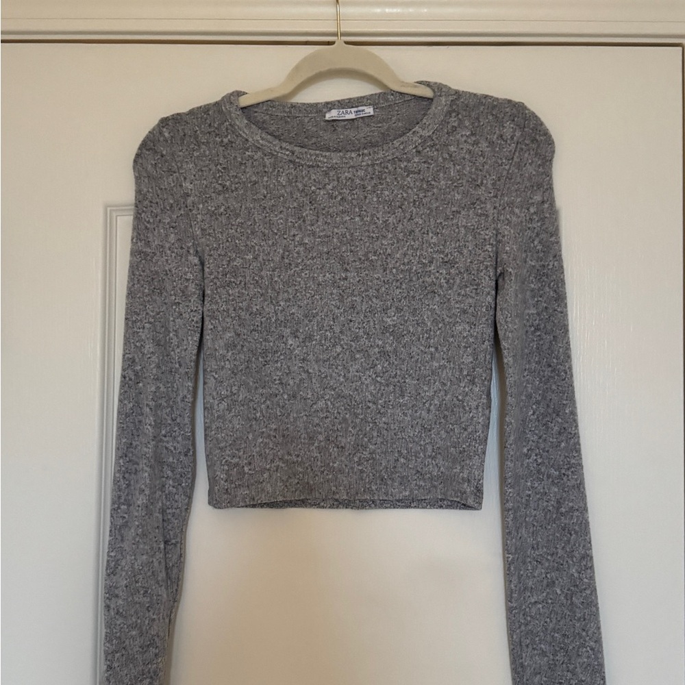 Zara Gray Crew Neck Sweater